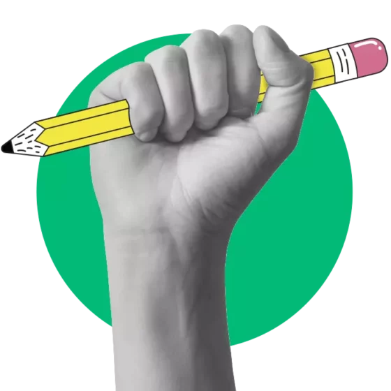 Design d'une main avec un crayon de papier